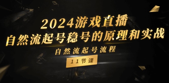 （11653期）2024游戏直播-自然流起号稳号的原理和实战，自然流起号流程（11节）-轻创淘金网