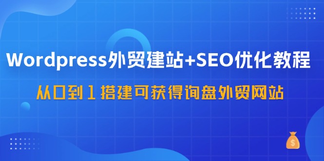 （11911期）WordPress-外贸建站+SEO优化教程：从0到1搭建可获得询盘外贸网站-57节课-轻创淘金网