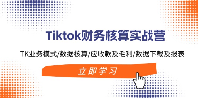 （11978期）Tiktok财务核算实战营：TK业务模式/数据核算/应收款及毛利/数据下载及报表-轻创淘金网