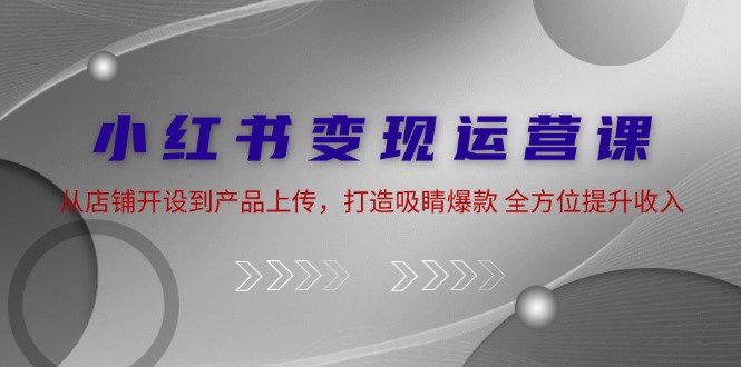 （12520期）小红书变现运营课：从店铺开设到产品上传，打造吸睛爆款 全方位提升收入-轻创淘金网